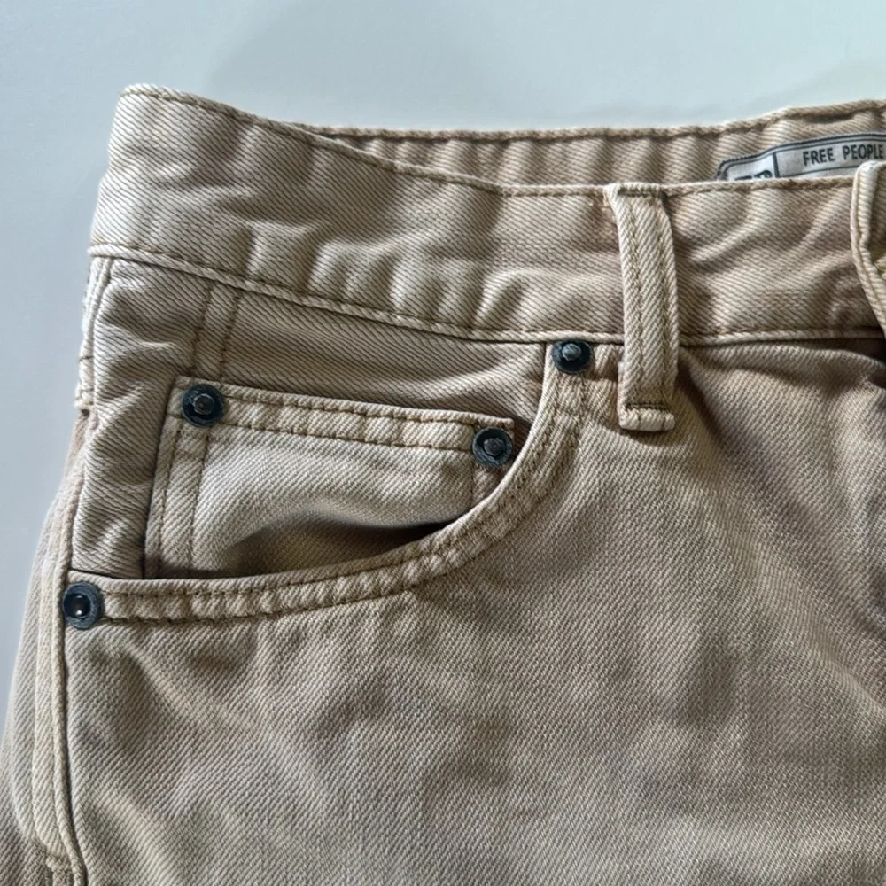 Free People Frayed Hem Khaki Shorts - Picture 7 of 9